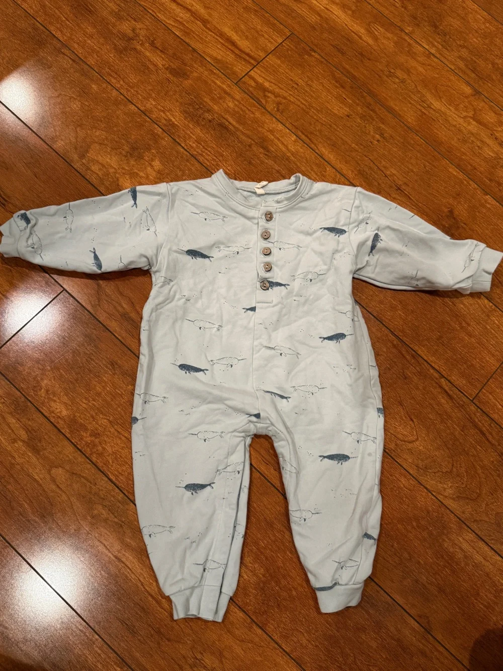Quincy Mae Relaxed Fleece Jumpsuit - Narwhals